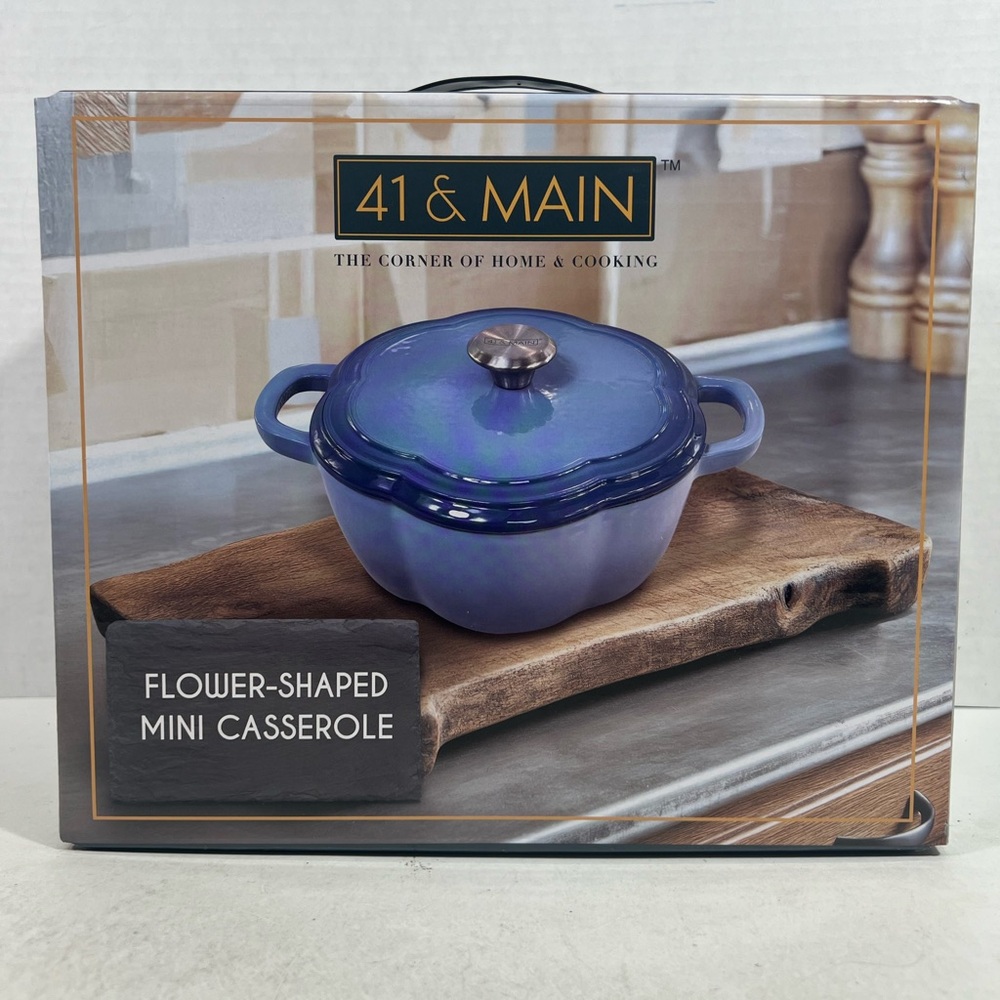 41 & Main Blue Flower-Shaped Mini Casserole
